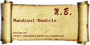 Mandzsul Beatrix névjegykártya