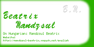 beatrix mandzsul business card